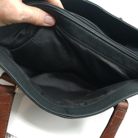 Fossil Leather Purse, Handbag, Black, Brown, Satchel, Shoulder Strap - Picture 10 of 11